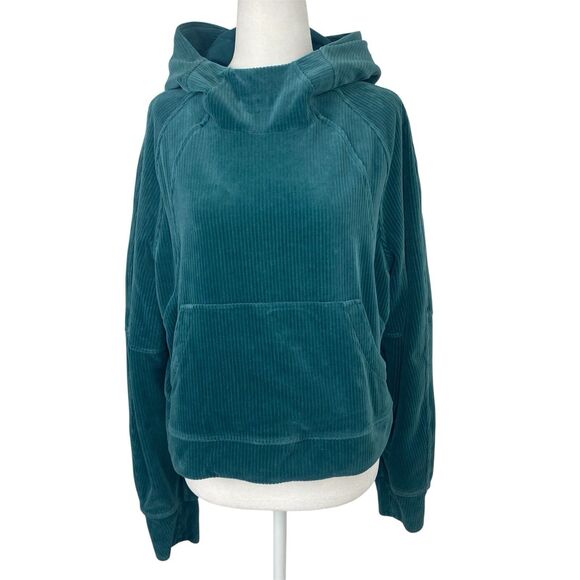 Lululemon Scuba Sweater Womens M/L Green Oversized Crooped Hoodie Sweatshirt - Picture 1 of 9